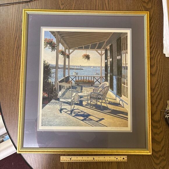 John Philip Hagen Newport Afternoon Signed Nautical Lithograph Framed 1990 - Picture 1 of 10